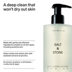 Salt & Stone Facial Cleanser for Women & Men, Spirulina & Yuzu Gentle Facial Wash with Hyaluronic Acid, Squalane, For All Skin Types, Vegan, Cruelty Free, 7.2 oz