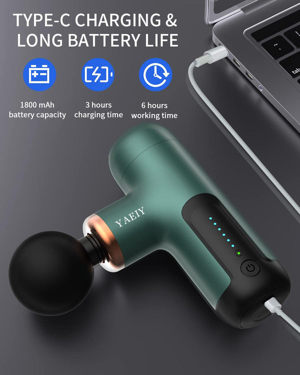 YAEIY Mini Massage Gun, Portable Massage Gun for Deep Tissue Muscle, Handheld Small Massage Gun, Compact Powerful Massager with Case for Travel, Athletes,Office Gifts, Black
