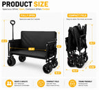 Collapsible Foldable Wagon Cart with Wheels 240L Capacity Folding Sports Wagons, 560LBS Load Large 3-in-1 Grocery Heavy Duty Carts for Sand, Beach, Camping, Fishing