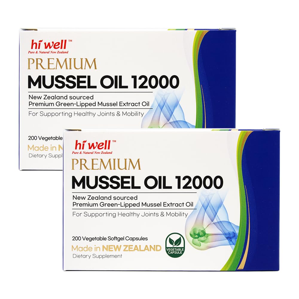 Hi Well Premium New Zealand Green-Lipped Mussel Oil //200 Softgel Capsules//Made in New Zealand //Sourced from Pristine New Zealand Waters(2)