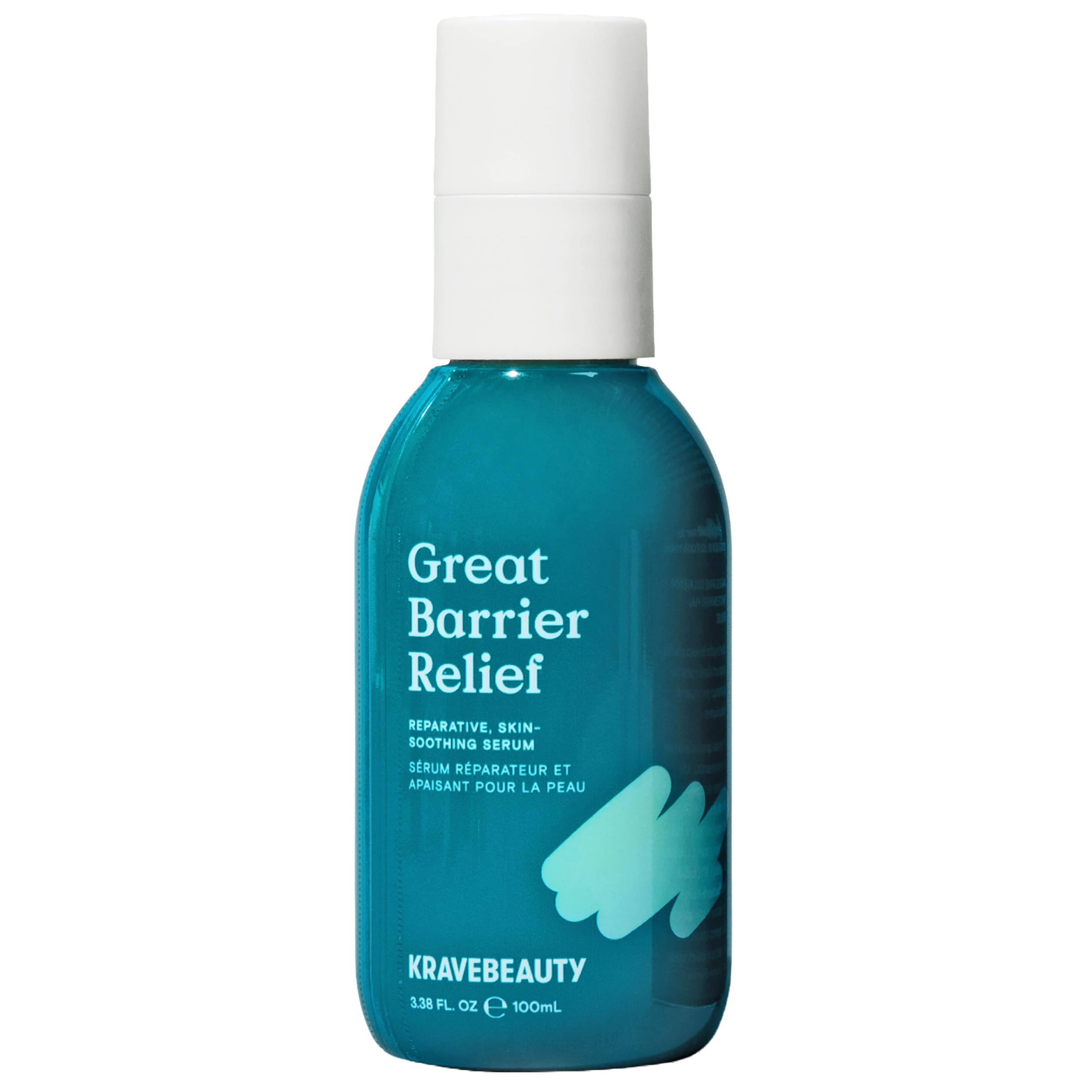 KraveBeauty Great Barrier Relief Serum for Dry or Sensitive Skin, Hydrates and Repairs the Skin Barrier, Soothing Facial Serum with Ceramides & Niacinamide, Fragrance Free, 100 mL