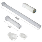 plusgutter 11.5ft Long Gutter Downspout Extensions Flexible, 4" Diameter Drain Downspout Extender, Down Spout Drain Extender for Rainwater Drainage, Extendable from 2.6ft to 11.5ft(White)