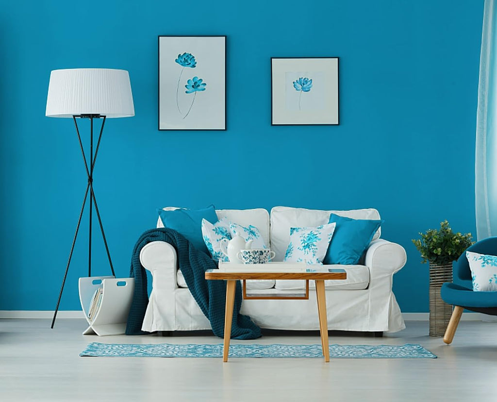Micpolo 15.7"x394" Peel and Stick Wallpaper - Blue for Bedroom and Bathroom - Easy Peel Off, Renter Friendly, Removable Vinyl, Matte