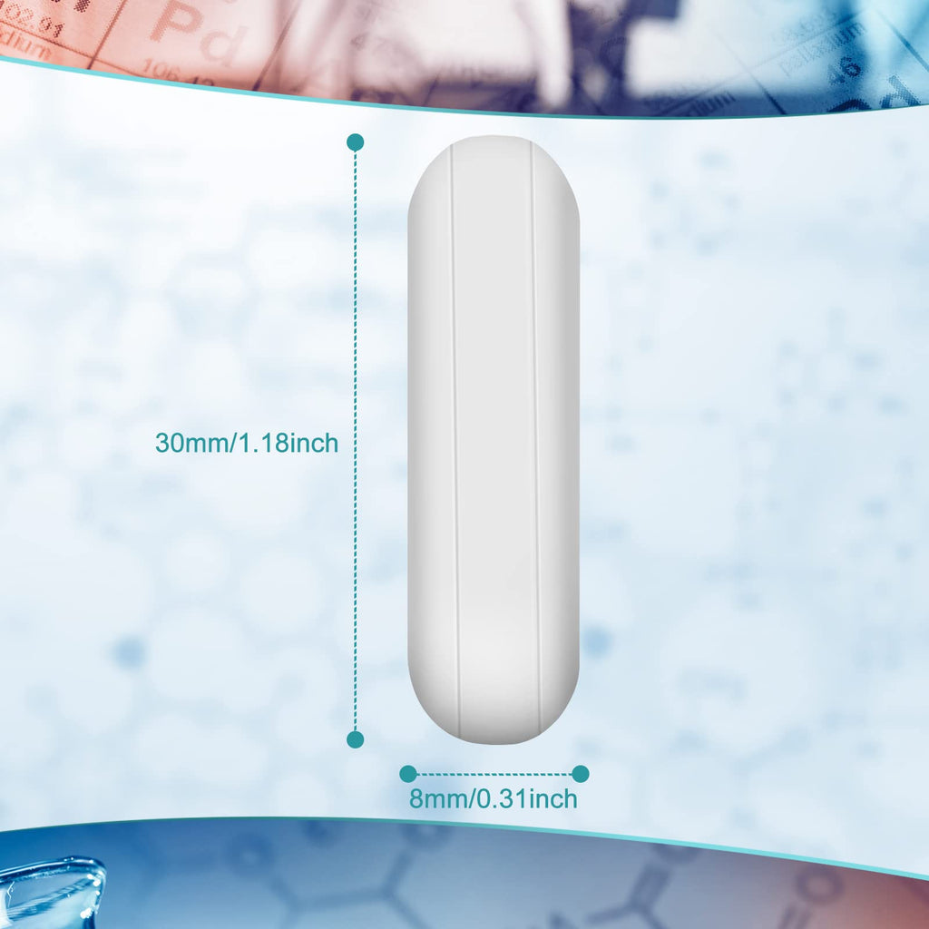Weewooday 46 Pieces PTFE Magnetic Mixer Stirrer Bar, White Color Stainless Steel Laboratory PTFE Stir Plate Bar, Mixing Plate Magnet Stick (30 Mm/ 1.18 Inch)
