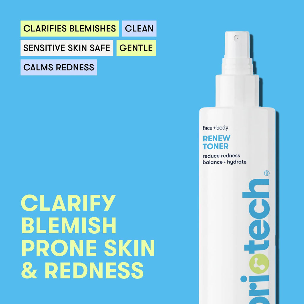 BRIOTECH Renew Toner, Hypochlorous Acid Spray, Minimize Appearance of Blemishes, Soothing Facial Mist for Sensitive Skin, Calm Redness & Bumps, Vegan, 4 fl oz (2 Pack)