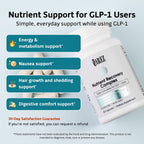 Sarez GLP-1 Daily Nutrient Support Capsules — Methylated Vitamins & Chelated Minerals — Energy, Metabolism, Digestion & Hair Support — with Ginger for Nausea — Gentle on Stomach — 30 Day Supply
