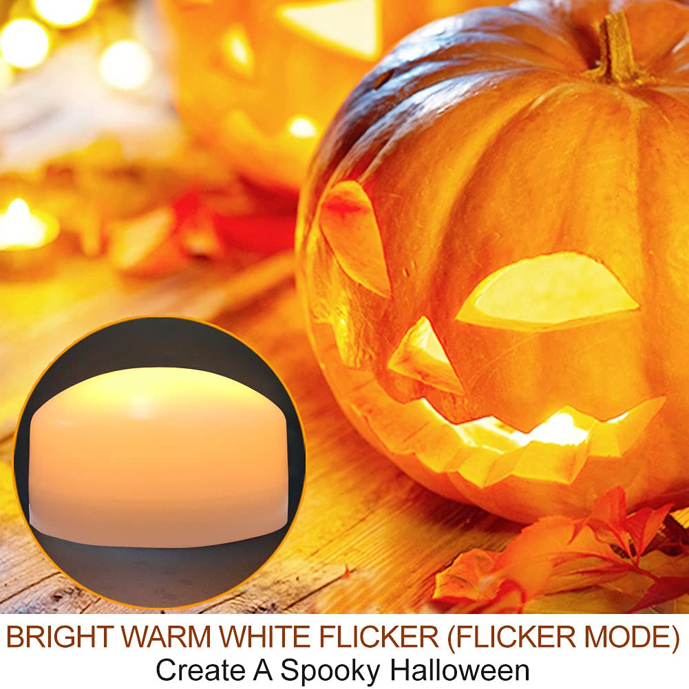 HOME MOST 2-Pack Large Halloween Pumpkin Lights with Remote and Timer - White Pumpkin Lights Battery Operated Halloween Decor - Bright Jack-O-Lantern Decorations