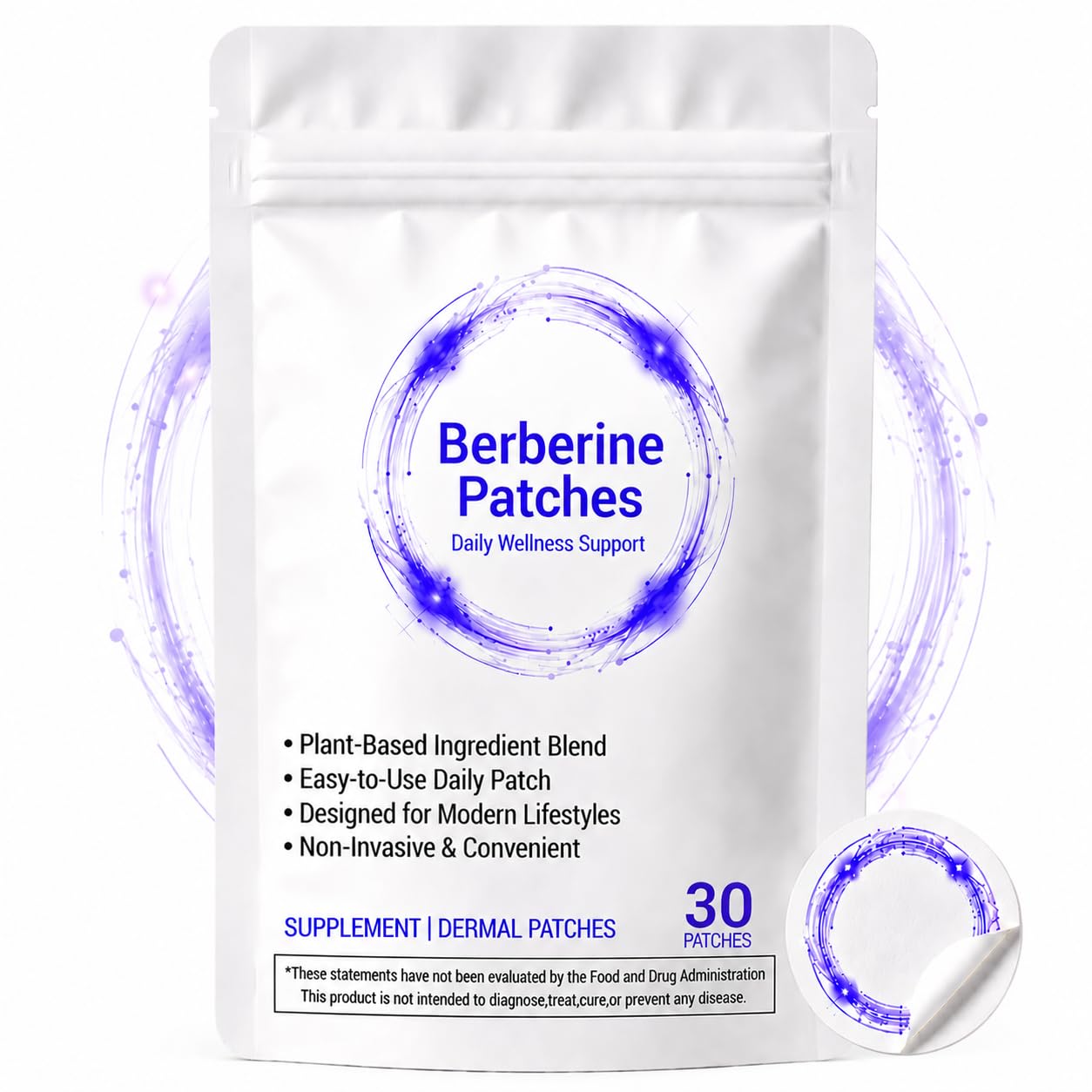 Yainmos Berberine Patches for Women and Men, New & Improved Berberine Patches with Plant Extracts, Applied to Various Parts of The Body (30 Count)