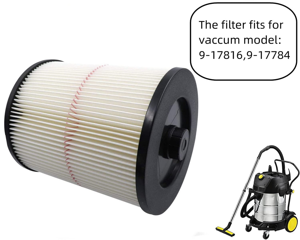 Netezza 17816 Replacement Filter for Craftsman 17816, 9-17816 Wet/Dry Vacuum Cleaner Compatible With 5 Gallon and Larger Vacuum Cleaner, 1 pack