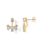 PAVOI Stud Earrings for Women, 925 Silver, Yellow Gold, Size 14 Millimeters