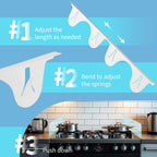 Stainless Steel Stove Counter Gap Cover (2 Pack, White), Stove Gap Guard, Stove Gap Filler for Kitchen, Range Trim Kit, Heat Resistant with Easy Clean, Adjustable Length 13.8” to 27.5”
