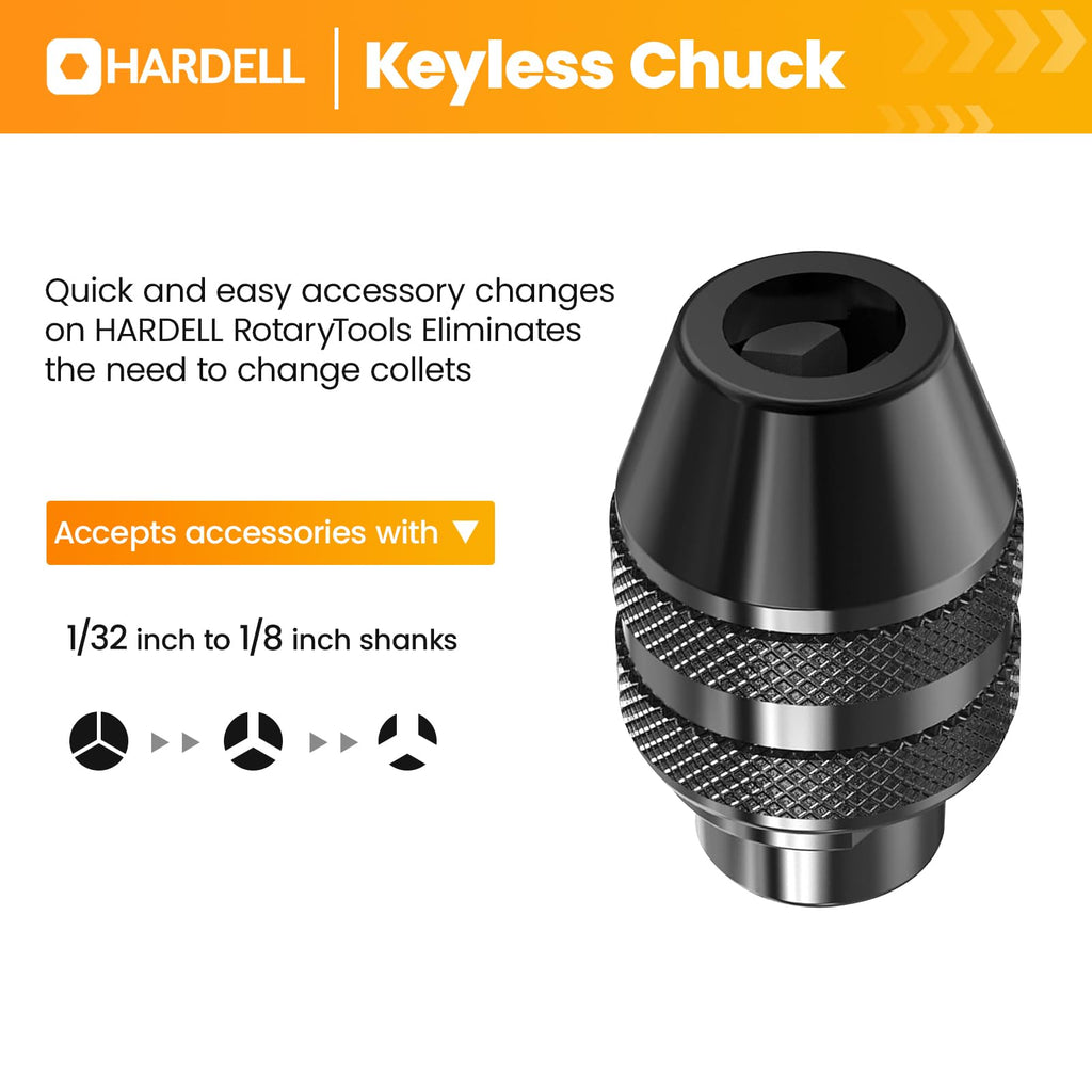 HARDELL Cordless Rotary Tool 3.7V with Universal Chuck, 5-Speed Mini Rotary Tool Kit with 71 Accessories, USB Charging, Multi-Purpose DIY Craft Tool for Sanding, Polishing, Drilling, Engraving(Orange)