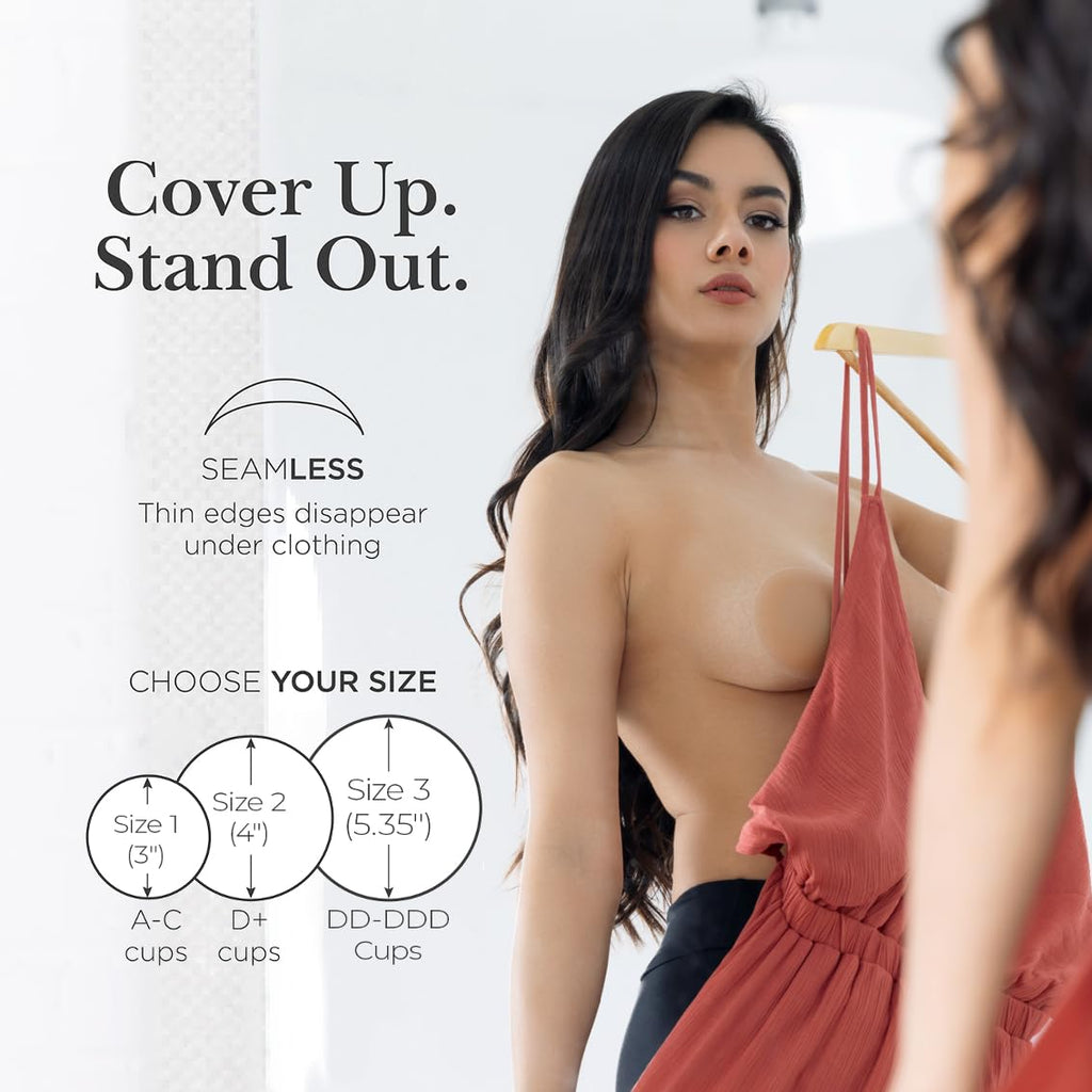 Nippies Reusable Nipple Covers for Women, Skin Safe Adhesive Pasties Crème
