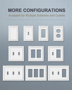 ZILLSEA Metal Wall Plates, Decorative Switch Plates and Outlet Covers (Pure White/3 Toggle 2 Pack)