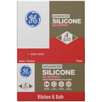 GE Advanced Silicone Caulk for Kitchen & Bathroom, Clear, 10 fl oz Cartridge, 12 Pack - 100% Waterproof Silicone Sealant, 5X Stronger Adhesion, Shrink & Crack Proof