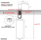 GAGALIFE Kitchen Sink Soap Dispenser with 17 Ounce Large Bottle (Brushed Nickel), Built in Sink Soap Dispenser Sink Mounted Soap Dispenser Refill from Top, G080BN