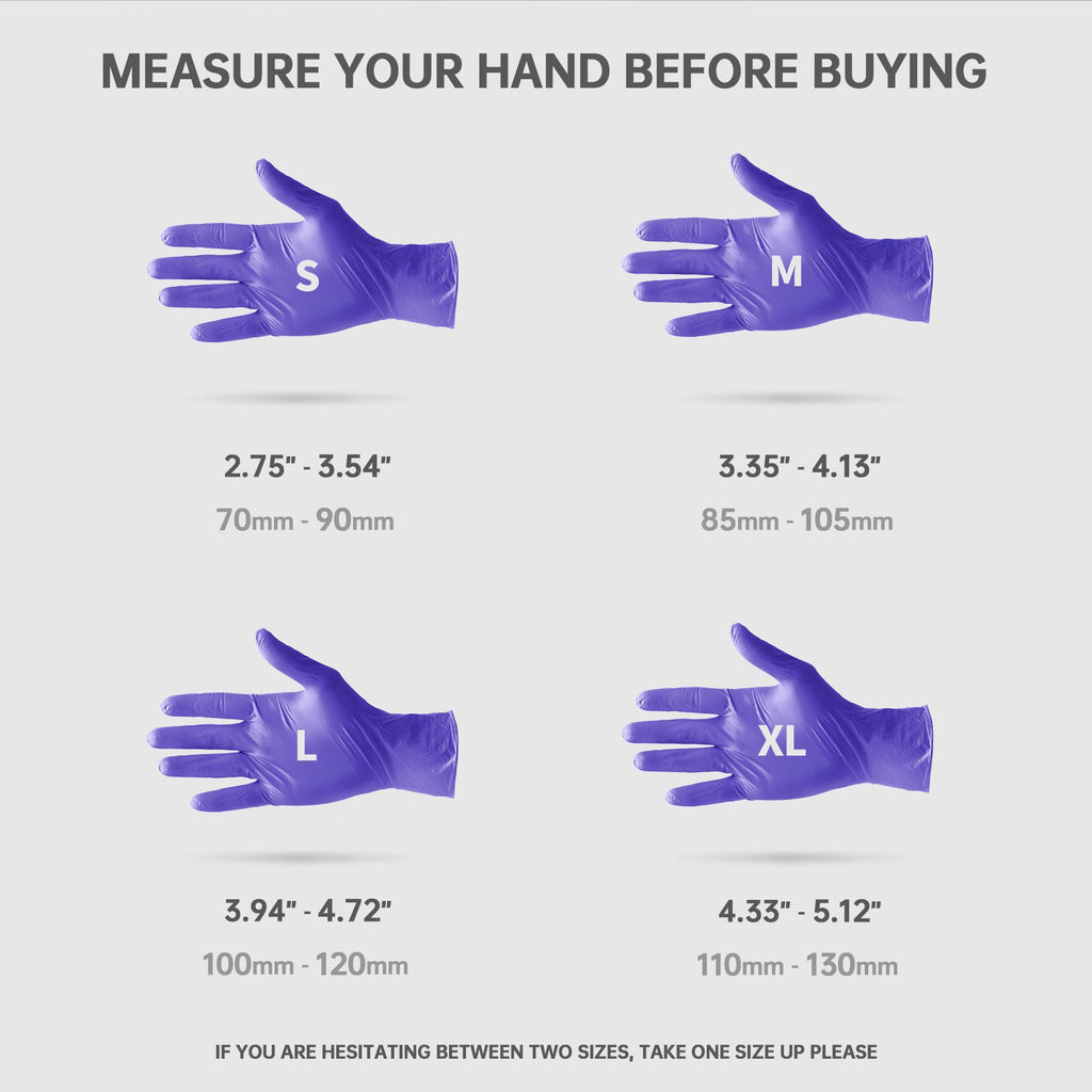 Medguy Medical Nitrile Exam Gloves, 4 Mil Powder-Free Latex-Free Food-Safe Disposable Cooking Cleaning Glove, Blue-Violet 100Pcs (Medium)