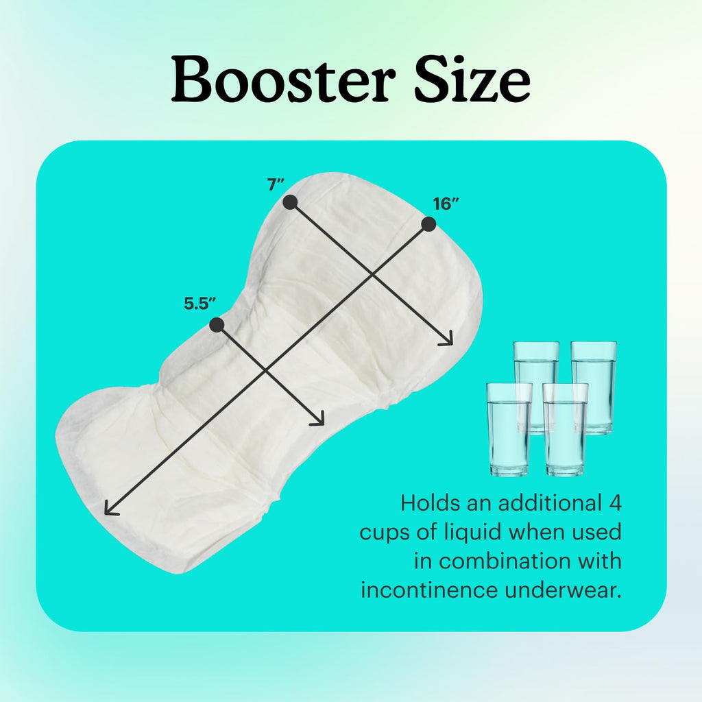 Because Overnight Booster Pads Fit All Adult Diapers, Helps Keep Your Adult Diaper Active All Night, Adds 4 Cups to Incontinence Underwear, Extra Absorbency, 180 Count (Packaging May Vary)