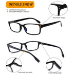Kerecsen 6-Pack Reading Glasses Blue Light Blocking,Spring Hinge Readers for Men Women,Computer Eyeglasses (6 Black, 2.0, multiplier_x)