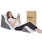 Wedge Pillow Set for After Surgery – 4PCS Orthopedic Bed Wedge Pillows for Sleeping – Adjustable Memory Foam Triangle Support for Back Pain Relief, Acid Reflux & Recovery (Grey)