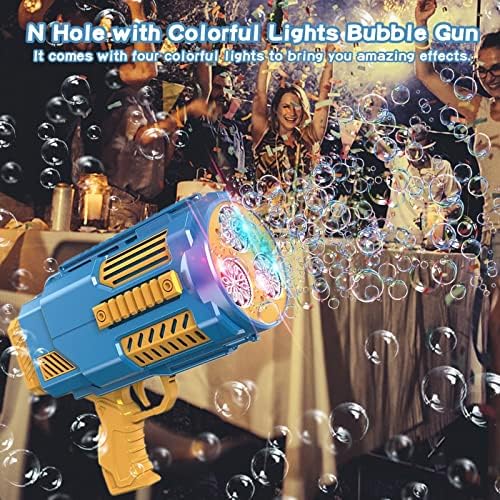 Bubble Machine Automatic Bubble Gun with Bubble Refill Solution, Bubbles Kids Toys for Girls Boys 3 4 5 6 7 8 9 10 11 12 Years Old, Summer Fun Outdoor Toy Birthday Party Favors(No Dip)