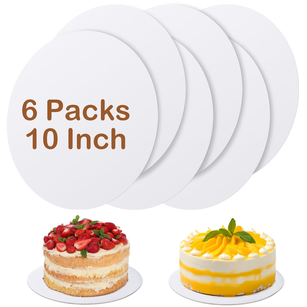 6 Pcs Cake Boards,White Cake Boards 10 inch Round,Oil-proof Cake Base