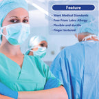 Safe Health Nitrile Exam Gloves – Small, Latex-Free, Powder-Free, Box of 100, 3.5 mil Blue Disposable Gloves, Textured Fingertips – Medical Grade, Food, Cleaning, Tattoo Use