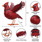 hogardeck Cardinal Garden Decor Outdoor Statues, Large Metal Red Bird Standing Yard Art, Lawn Sculptures Ornaments for Outside Patio Backyard, Holiday Sympathy Gifts for Grandma Mom
