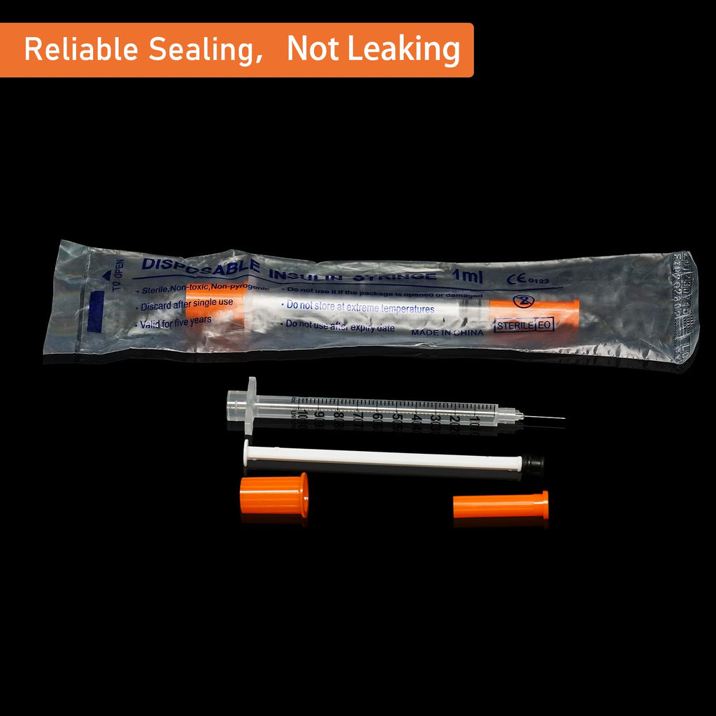 1ml/cc 29G Syringe 1/2" (12.7mm) Needle, Disposable Individual Package Pack of 100