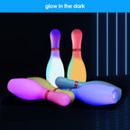 Zloveleexr Light Up Bowling Set, Glow in The Dark Bowling Pins,