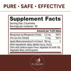 Dr. MarieM MangaZinc+ Gummies – Manganese + Zinc for Nerve Function, Cognitive Support & Immune Health – Apple Flavor – 60 Gummies