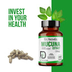 Dr. HERBALIST Mucuna Pruriens Extract 350mg - 60 Vegan Capsules | Non-GMO | Fast Absorbing | Vegetarian