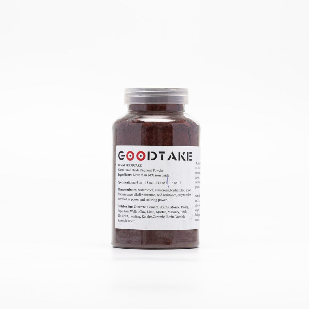 GOODTAKE Concrete Pigment, Wine Red Iron Oxide Pigment Powder, Concrete Cement Dye Color Pigment for Pastel, Tile, Paint, Mortar, Clay, Lime, Grout, Bath Bombs Coloring (Wine Red, 12 oz)