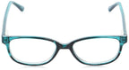 Foster Grant Sofia Vergara x Women's Alicia Reading Glasses Rectangular, Crystal Teal, 50 mm + 2.5