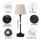 Cordless Table Lamp Rechargeable Bronze - 1 Pack Brass 4000mAH Battery Operated Lamp for Decor, 3000K Stepless Dimming Touch Control Wireless Lamp for Bedroom, Dining Table, Counter, Living Room