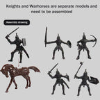 KARUIQIQI Medieval Castle Toy Knight Toy Soldier Figures Army Men Toys, The Medieval Times Middle Ages DIY Castle Building (B)