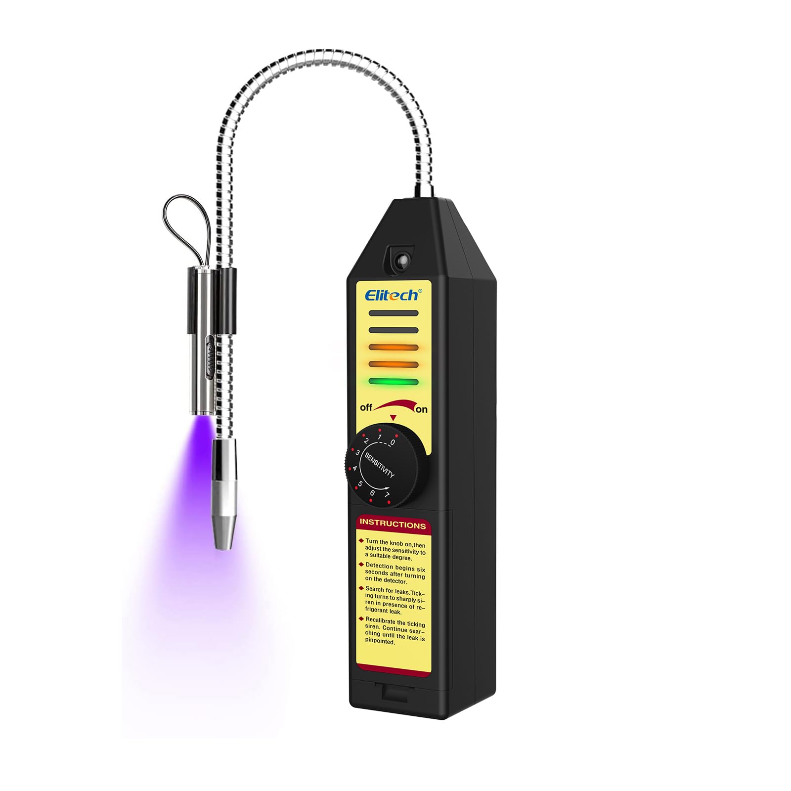 Elitech Freon Leak Detector Halogen Refrigerant Gas Leak Detector HVAC Tester AC Sniffer R22 R410A R134A 1234YF, WJL-6000S