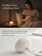 EASZZZ Baby Night Light, Nursery Night Lamp for Breastfeeding, Soft BPA Free Silicone Touch Night Lamp, Eye Caring, Easy Flip Design, Stepless Dimming, 1-Pack