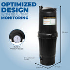 XtremepowerUS 175 sq/ft Swimming Pool Cartridge Filter In-Ground Pool/Spa Swimming Pool Filter for Pool Up to 52,800 Gallons, Pressure Gauge, Filter Included, 2" Inlet/Outlet