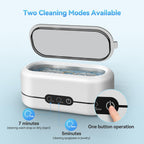 BYASKZIV Ultrasonic Jewelry Cleaner, 48KHz Ultrasonic Cleaner Machine for Jewelry, Eyeglasses, Rings, Watch Strap, Dentures-Dual Cleaning Modes, 304 Stainless Steel Tank