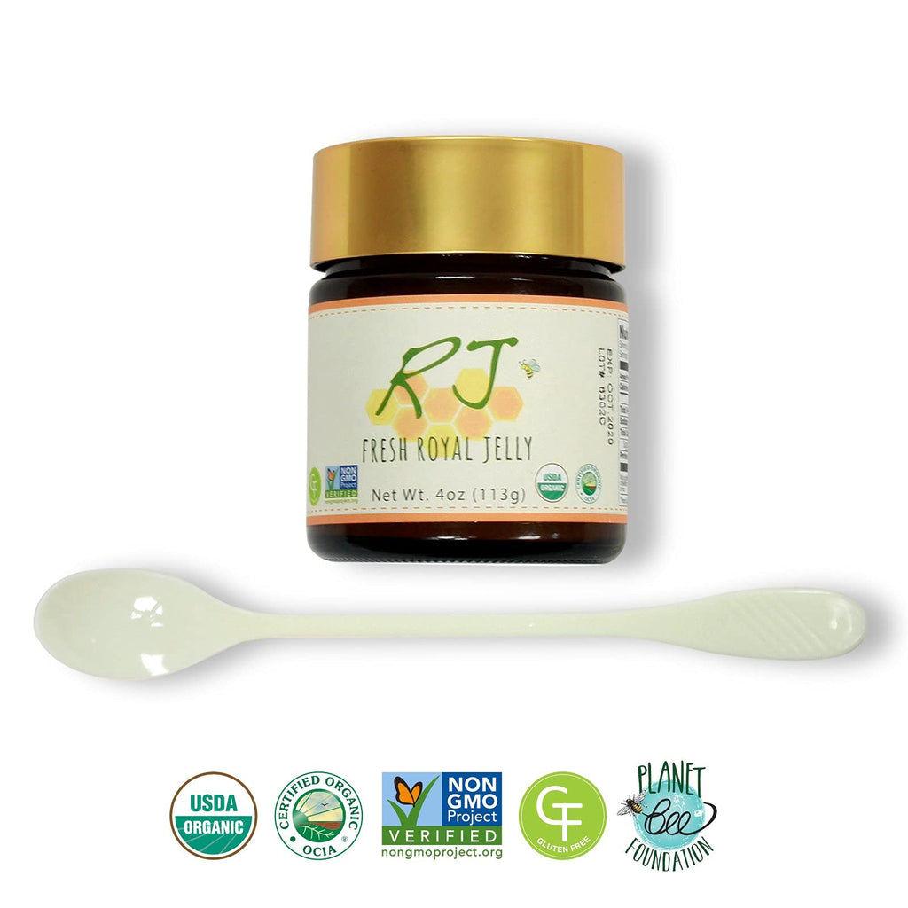 Greenbow Organic Fresh Royal Jelly - 100% USDA Certified Organic, Non-GMO, Halal, Pure, Gluten Free - One of The Most Nutrition Packed - (113g)