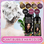 Instant Wine Red Hair Dye Shampoo for Gray Hair 3 in 1, Natural Wine Red Hair Shampoo for Women Men Black Colors, 100% Coverage Herbal Ingredients Long Lasting Effect Black Hair Dye 16.9 Fl Oz