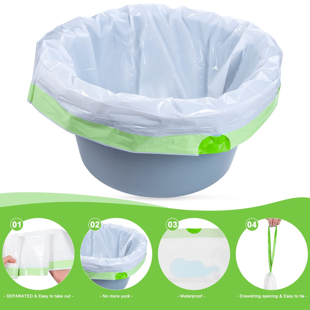 150 Pcs Bedside Commode Liners for Potty Chair Liners Disposable Adult, Commode Bags, Portable Toilet Liners Fits All Standard Adult Commode Chairs Toilet Bucket Potty Bedpan in Medical Care