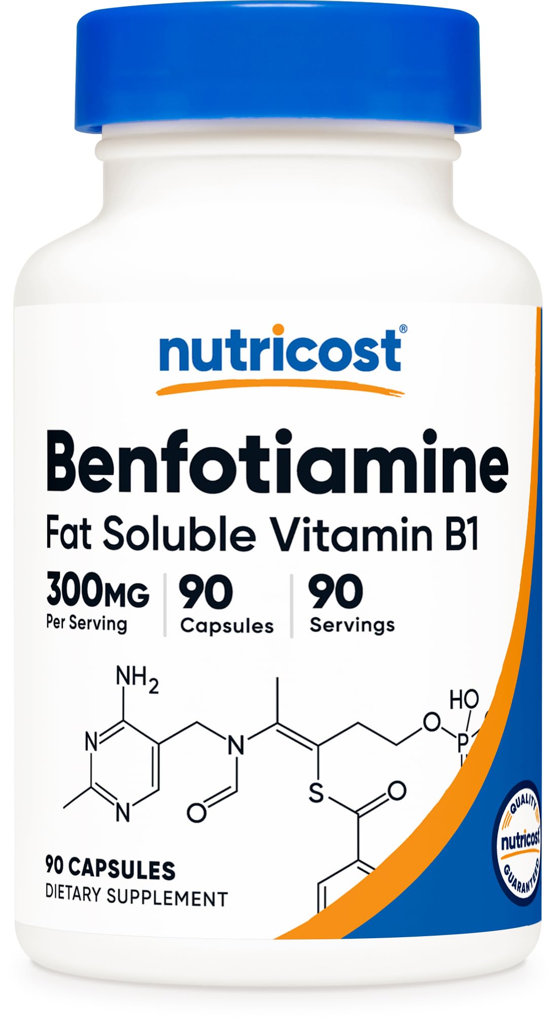 Nutricost Benfotiamine 300mg, 90 Capsules, Fat Soluble Vitamin B1, GMO-Free