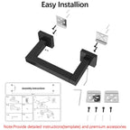FEILERN Toilet Paper Holder, Wall Mounted Post Pivoting Square Tissue Holders Roll Holder Hangers for Bathroom, Commercial Toilet Paper Dispenser, Matte Black