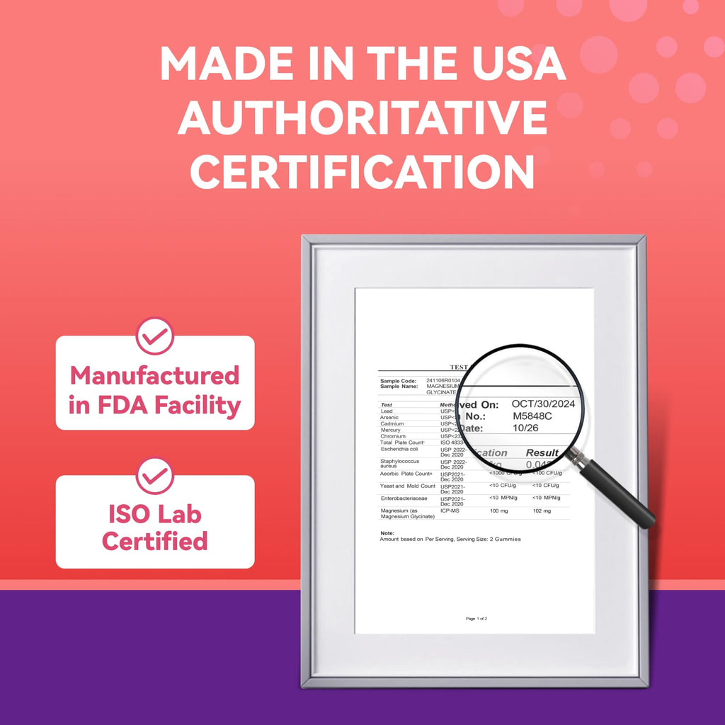 Magnesium Glycinate Gummies 600mg, Non-GMO, Gluten-Free, Magnesium Gummies for Adults & Kids, Sleep, Relaxation & Focus, 3 in 1 Flavor, 60 Count