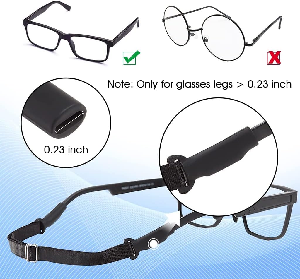 HASTHIP® Adjustable Glasses Straps 3pcs Anti-Slip Eyewear Strap for Adult and Kids, Glasses Retainer Strap