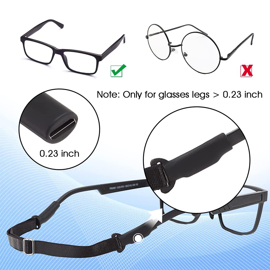 HASTHIP® Adjustable Glasses Straps 3pcs Anti-Slip Eyewear Strap for Adult and Kids, Glasses Retainer Strap
