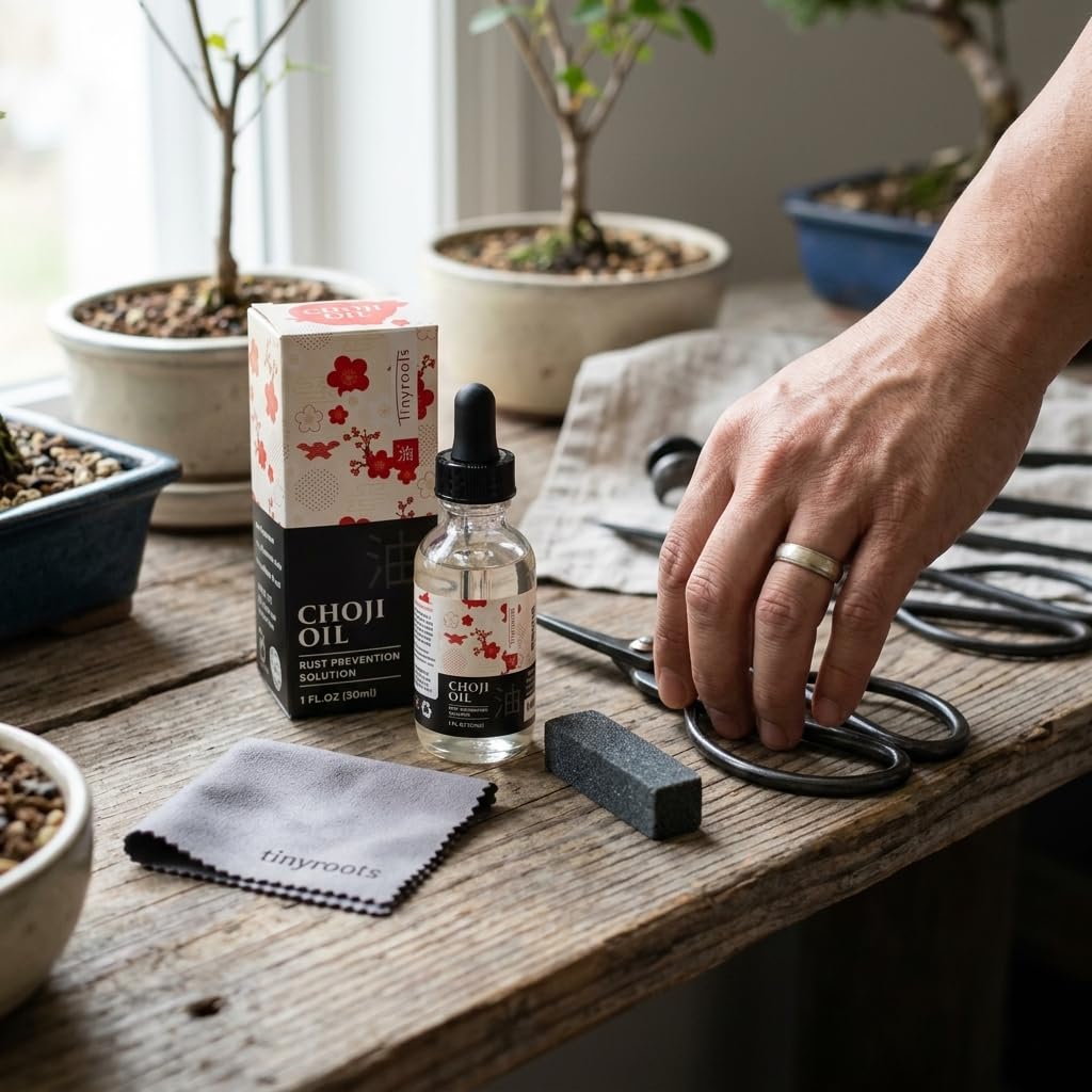 Tinyroots Choji Oil Tool Cleaning Kit, Simply Wipe the Knife Oil on to Restore Your Sword, Knives, Bonsai Tools, Includes Rust Eraser and Lint Free Cloth