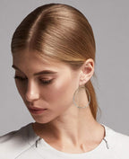 SPUNKYsoul Willow Two Tone Oval Hoop Earrings for Women, Gold Silver Dangle